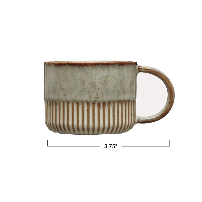 Hello Honey® 14oz. Reactive Glaze Stoneware Mugs with Crimped Bottom, 12ct.