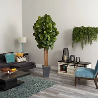 7.5ft. Fiddle Leaf Artificial Tree in Slate Planter