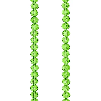12 Pack: Green Faceted Glass Rondelle Beads, 6mm by Bead Landing™