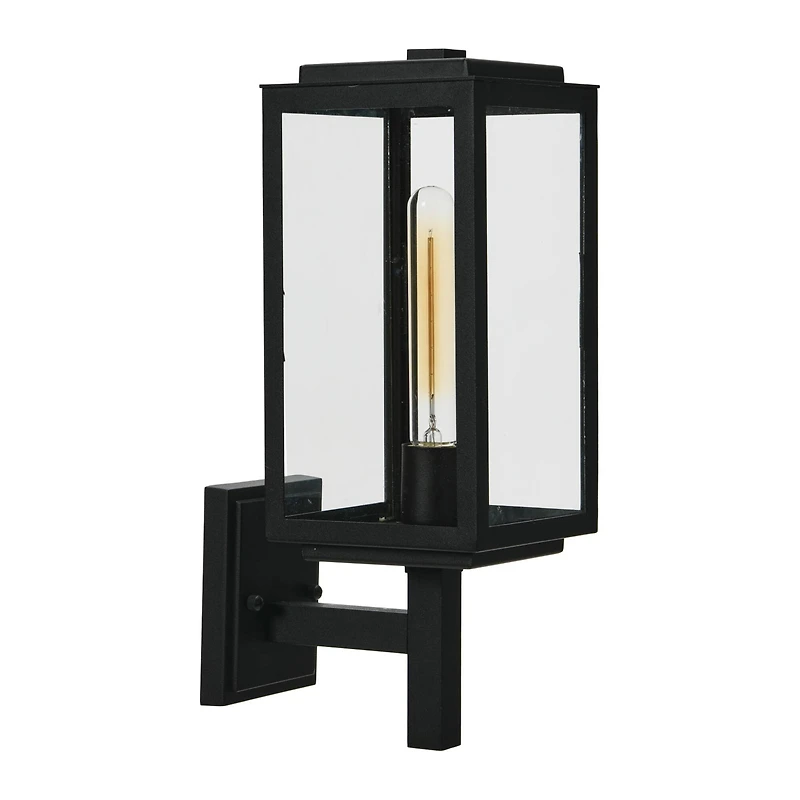 Hello Honey® Robert Stevenson Lighting Addison 17" Textured Black Metal & Glass Outdoor Light