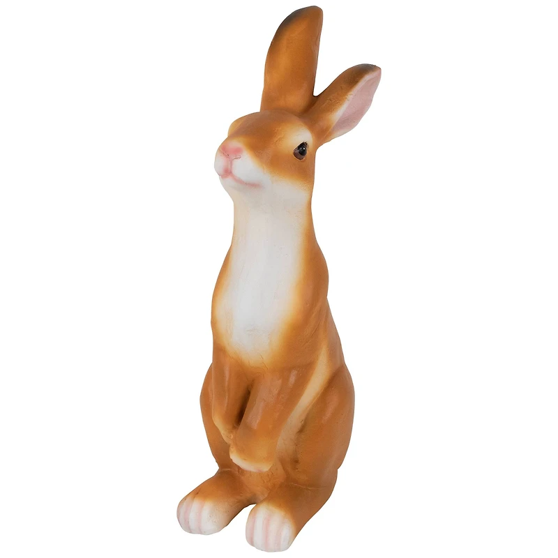 19" Standing Curious Bunny Outdoor Garden Statue
