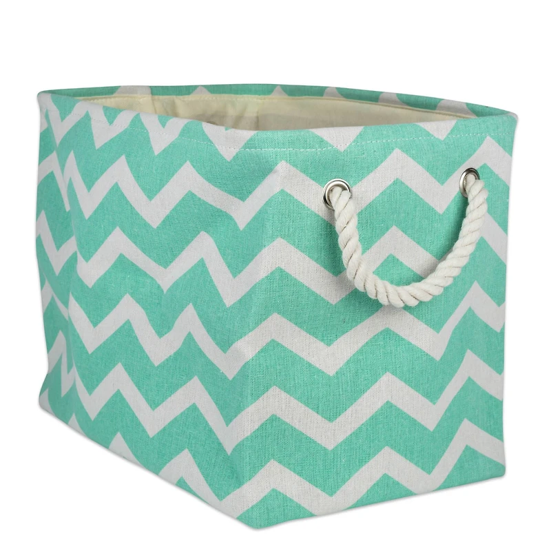 Large Polyester Chevron Rectangle Bin