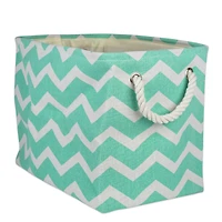 Large Polyester Chevron Rectangle Bin