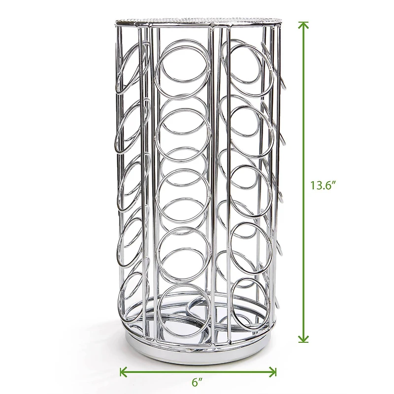 Mind Reader 35 Capacity Rotating Silver Metal Carousel Coffee Pod Holder