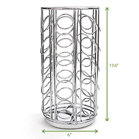 Mind Reader 35 Capacity Rotating Silver Metal Carousel Coffee Pod Holder