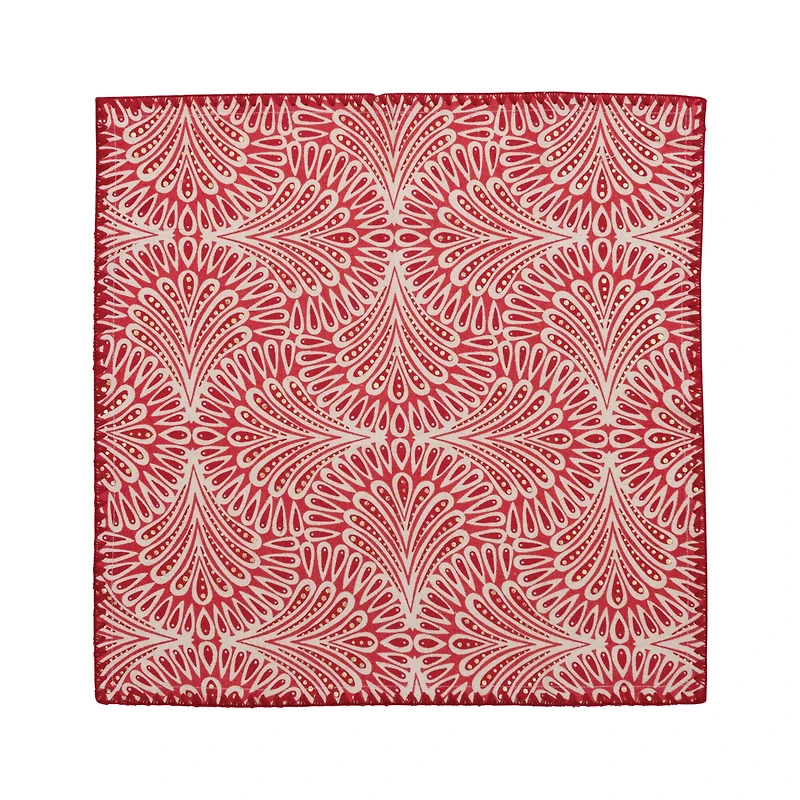 Hello Honey® Red & White Square Cotton Printed Napkins, 4ct.