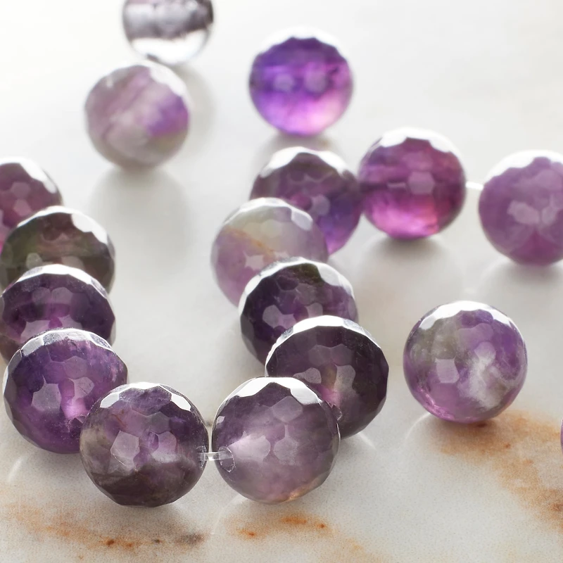 12 Pack: Faceted Amethyst Round Beads, 8mm by Bead Landing™