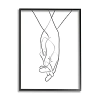 Stupell Industries Hands Intertwined Romantic Gesture Minimal Linework in Frame Wall Art