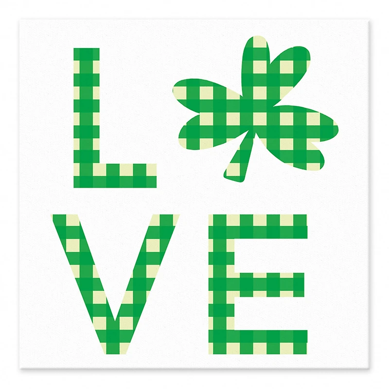 Love Clover Tabletop Canvas Art