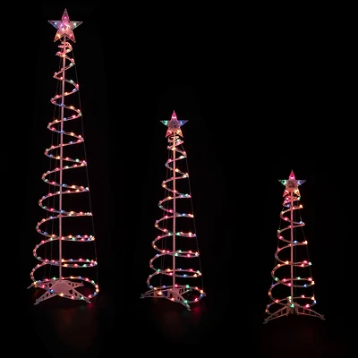 3ft., 4ft., & 6ft. Pre-Lit Spiral Artificial Christmas Tree Set