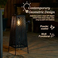 Glitzhome® 21.5" Metal Geometric Solar Powered Floor Lantern
