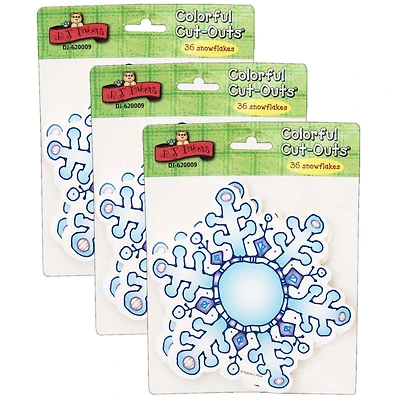Carson Dellosa Education Snowflakes Cut-Outs, 3 Packs of 36
