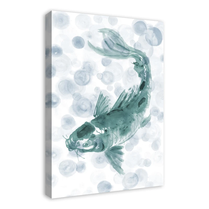 Koi with Bubbles Canvas Wall Art