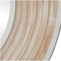 35" Cream Wooden Framed Wall Mirror with White Wash Effect