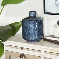 Blue Shell Contemporary Vase, 9" x 9" x 9"