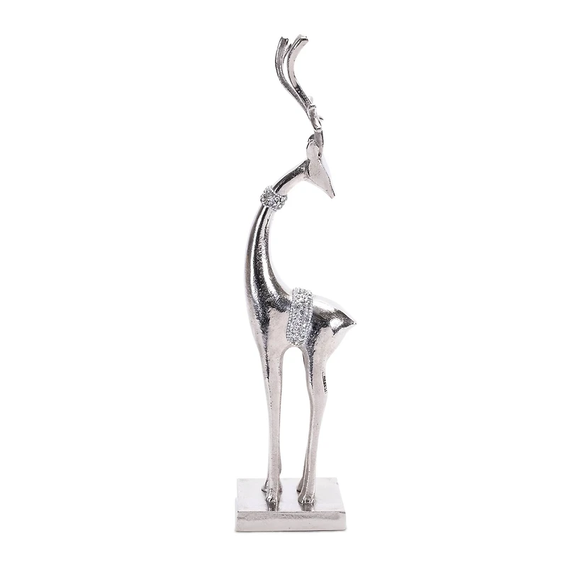 18" Silver Metal Holiday Deer, 2ct.