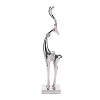 18" Silver Metal Holiday Deer, 2ct.