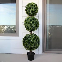 GreenSmart Dekor 4ft. Faux Boxwood Sphere Topiary Tree