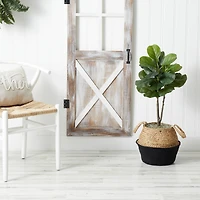 3ft. Artificial Fiddle Leaf Fig Tree With Handmade Cotton & Jute Woven Basket DIY Kit