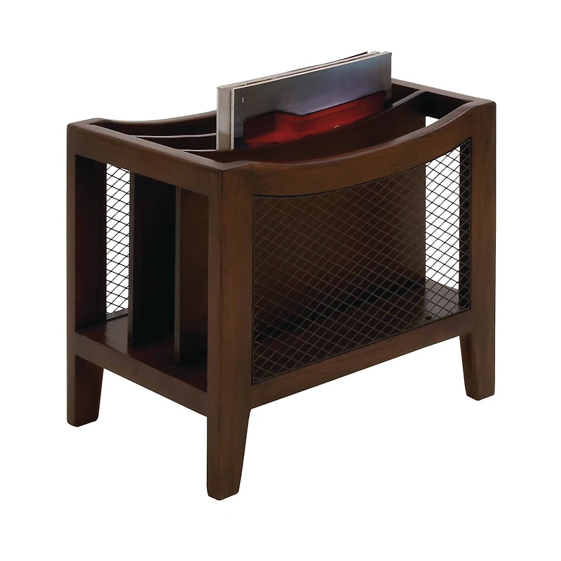 Brown Wood Traditional Magazine Rack Holder