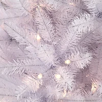 7.5ft. Pre-Lit White Fraser Fir Pencil Artificial Christmas Tree, Clear Lights