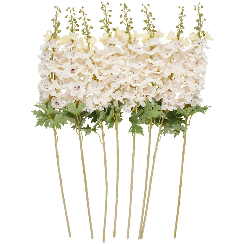 38" White Delphinium Artificial Flower Stem, 8ct.