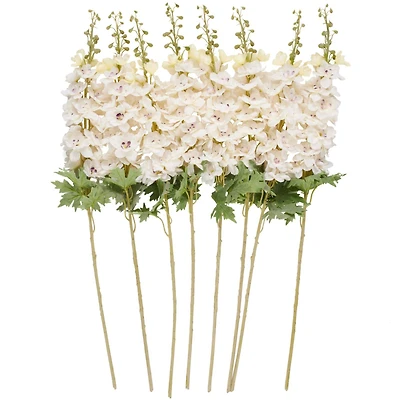 38" White Delphinium Artificial Flower Stem, 8ct.