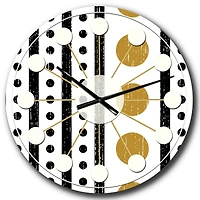 Designart 'Retro Geometrical Abstract Minimal Pattern Vi Mid-Century Modern Wall Clock