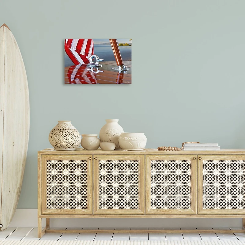 Stupell Industries Flag On Boat Hull Canvas Wall Art