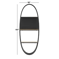 40" Black Contemporary Metal Wall Shelf