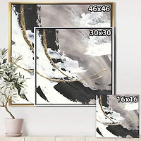 Designart - Glam Painted Arcs II - Transitional Framed Canvas