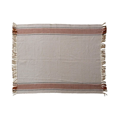 Hello Honey® Multicolor Hand-Woven Reclaimed Fabric Throw with Fringe