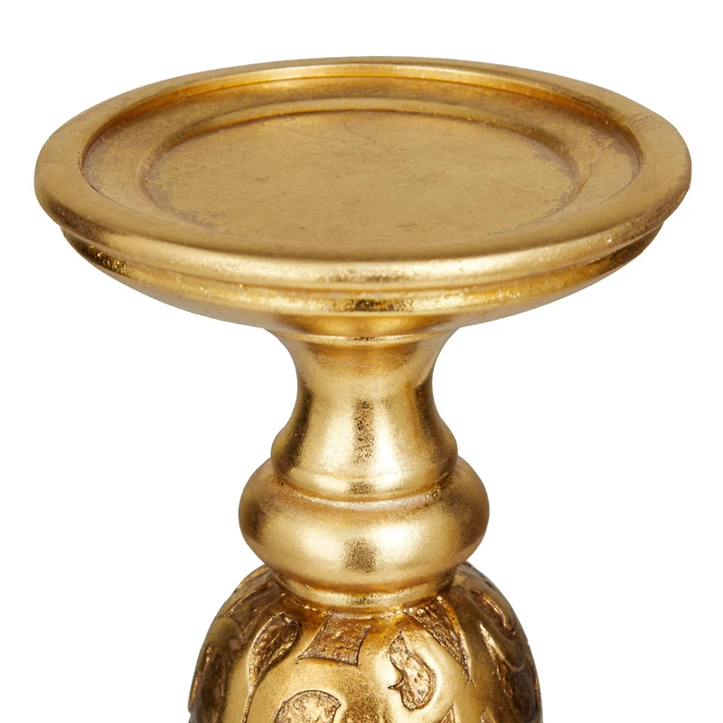 Gold Traditional Candle Holder Set