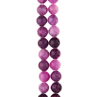12 Pack:  Purple Dyed Quartzite Round Beads, 8mm by Bead Landing™