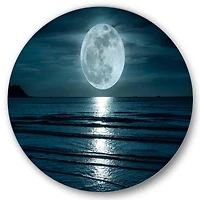 Designart - Super Moon Over The Sea I