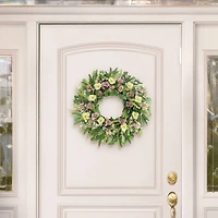 24" Artificial Poppy Spring Wreath