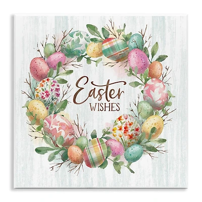 Stupell Industries Easter Wishes Wreath Wall Plaque Art