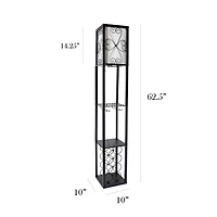 Simple Designs™ Floor Lamp Storage Shelf and Wine Rack with Linen Shade