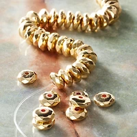 12 Pack: Gold Hematite Faceted Lentil Beads, 8mm by Bead Landing™