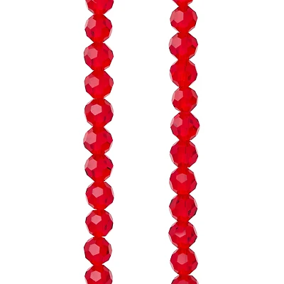 Ruby Faceted Glass Round Beads, 6mm by Bead Landing™