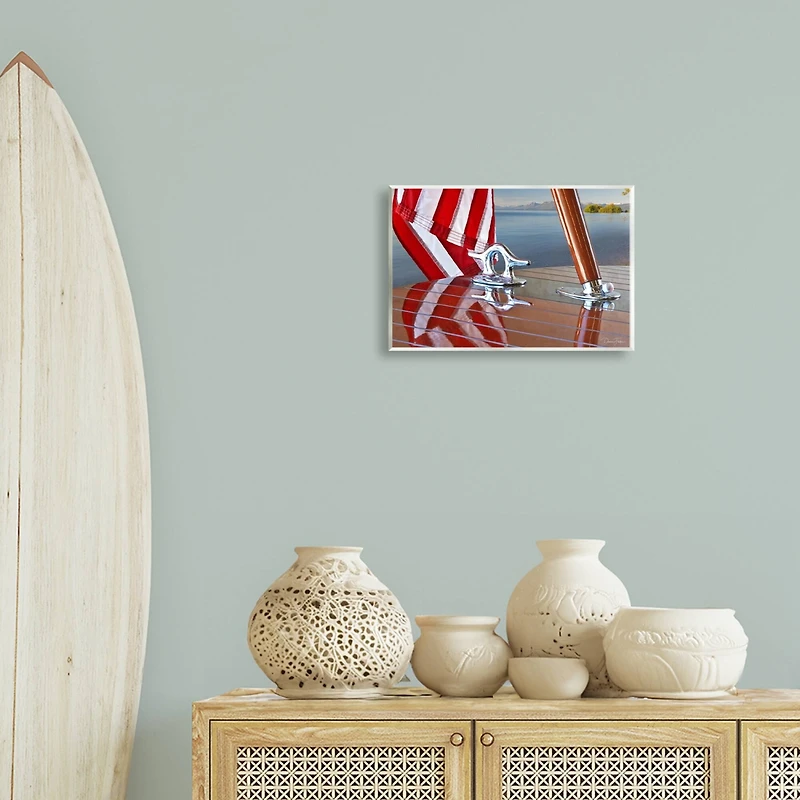 Stupell Industries Flag On Boat Hull Wall Plaque Art