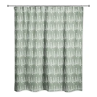 Sage Christmas Tree Pattern Shower Curtain