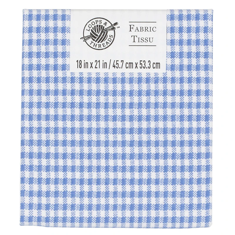 Blue & White Plaid Cotton Fabric by Loops & Threads™