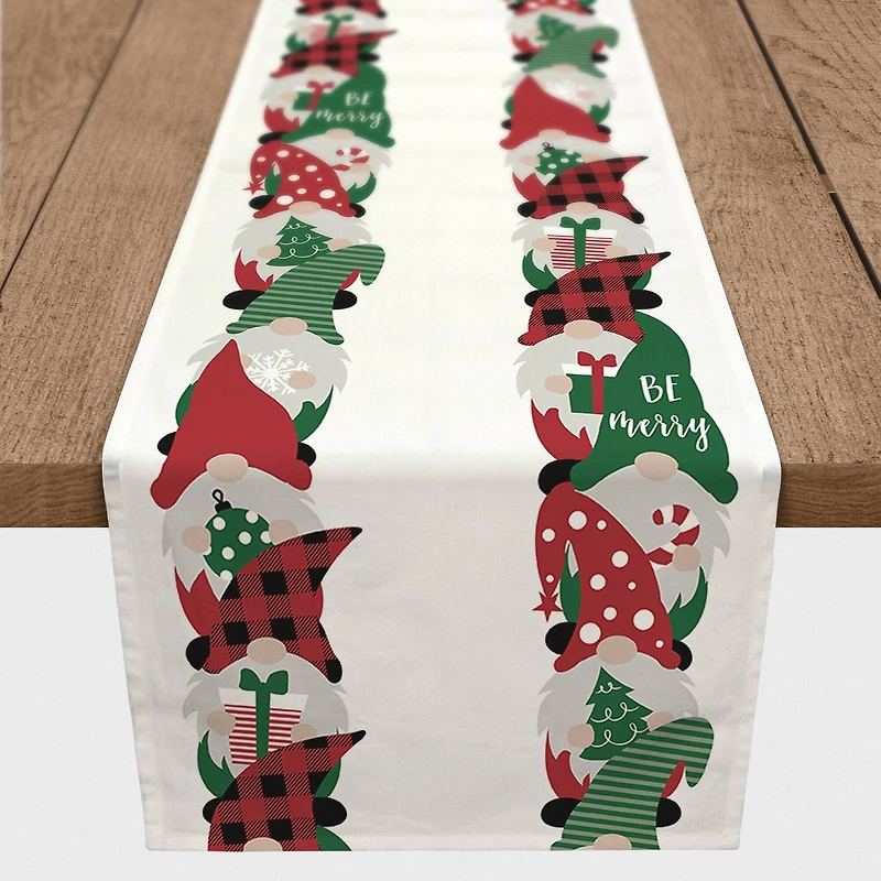 90'' Gnome Pattern Cotton Twill Runner