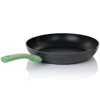 Oster Rigby 12'' Green Aluminum Nonstick Frying Pan with Pouring Spouts
