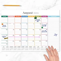 July 2025 - June 2026 Medium Rainbow Blocks Desk Pad Monthly Blotter Calendar