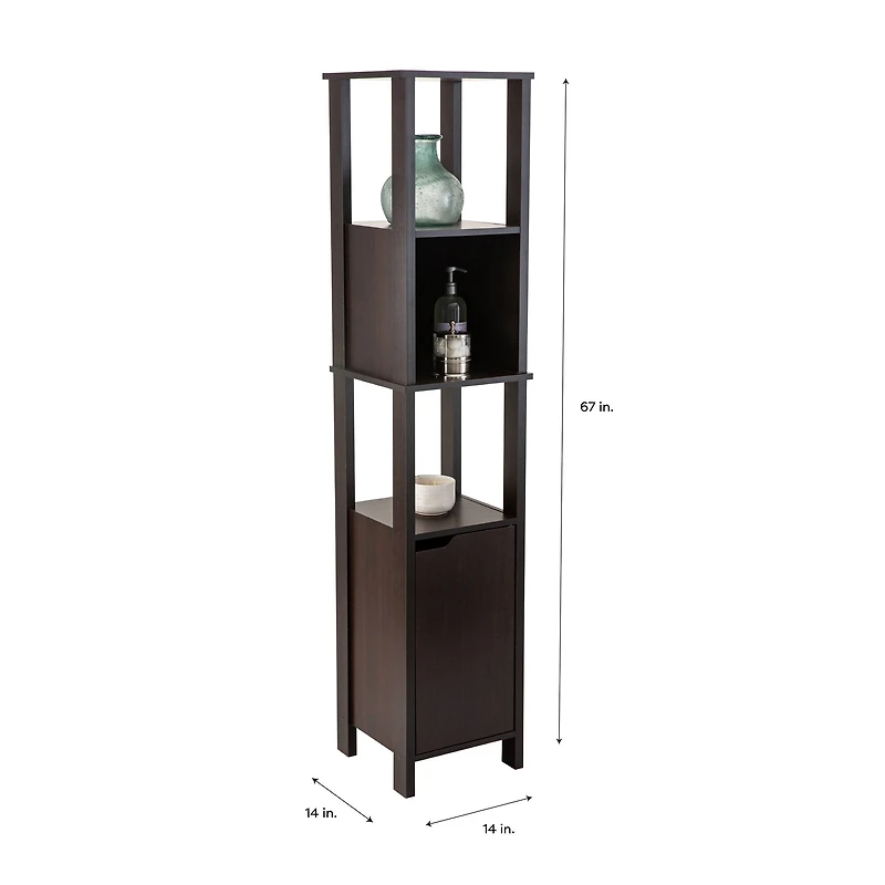Organize It All 67" Espresso 5-Shelf Ambassador High Cabinet