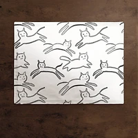 Leaping Cat Pattern Cotton Twill Placemat