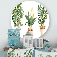 Designart - Houseplant Monstera & Peace Lily In Terra Cotta