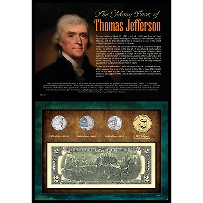 Many Faces of Thomas Jefferson Coin & Currency